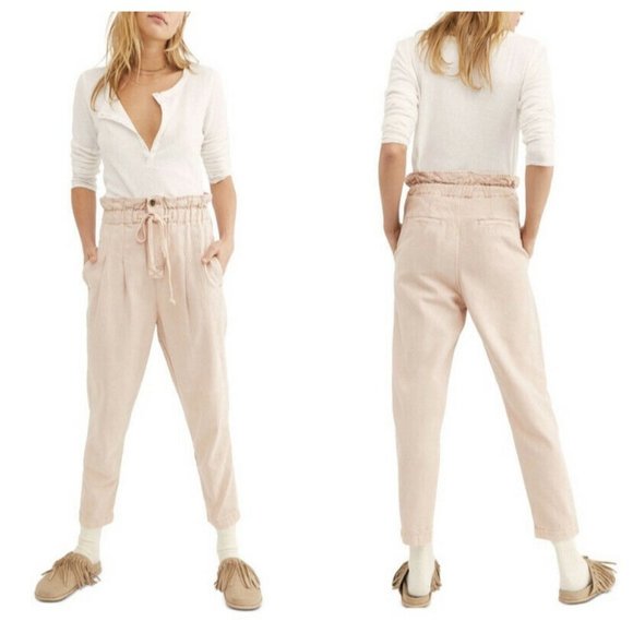 NEW Free People Margate Pleated Trousers Paper Bag - Picture 4 of 12